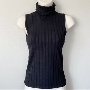 LETT Orly Ribbed Turtleneck Sleeveless Top